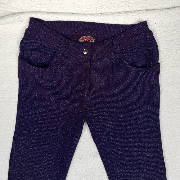 Vintage 90s Lip Service Sparkly Blue Pants Small Womens Mall Goth Gothic Y2K - Picture 3 of 16